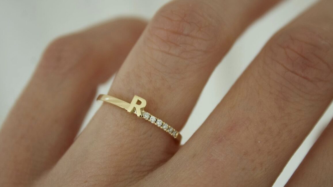 Buy Gold Black Enamel Initial Ring, Initial Signet Ring, Initial Ring,  Letter Signet Ring, Letter Rings, Gold Initial Ring, Initial Ring Silver  Online in India - Etsy